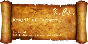 Komjáti Csongor névjegykártya